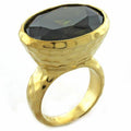 LOAS1011 - Gold 925 Sterling Silver Ring with AAA Grade CZ  in Peridot Taven