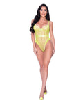 Love Star High Leg Teddy w/Snap Crotch Chartreuse S/M Taven