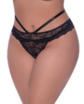 Ooh La Lace Peek-A-Boo Cheeky Panty Black QN Taven