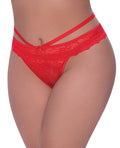 Ooh La Lace Peek-A-Boo Cheeky Panty Red QN Exposed