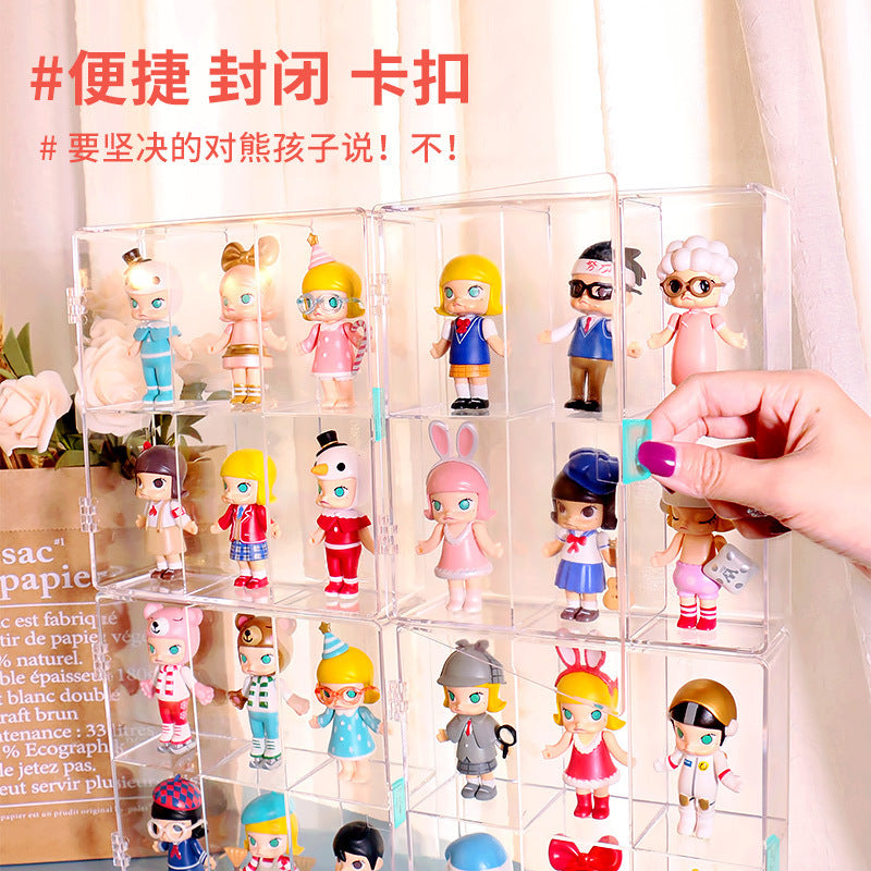 in stock Transparent Dustproof Handmade Blind Box Storage Display Stand Bubble Mate Display Cabinet Doll Lego Storage Box TAVEN System LLC