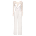 In Stock | White Bubble Bead Jumpsuit, Fashionable Casual Two-Piece Set, High-End European and American Women's Clothing, European and American Style. TAVEN System LLC