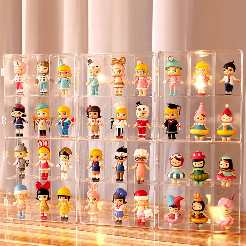 in stock Transparent Dustproof Handmade Blind Box Storage Display Stand Bubble Mate Display Cabinet Doll Lego Storage Box TAVEN System LLC