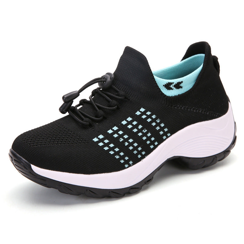 2025 Cross-Border New Large-Size Fly-Knit Mesh Shoes Trendy Mom Shoes Fashionable Sock Shoes Breathable Sports Women's Shoes TAVEN System LLC