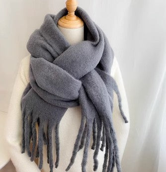 Solid Color Thickened and Extended Scarf for Women, 2026 Autumn and Winter New Korean Style, Versatile Winter Shawl for Students, Pink TAVEN System LLC