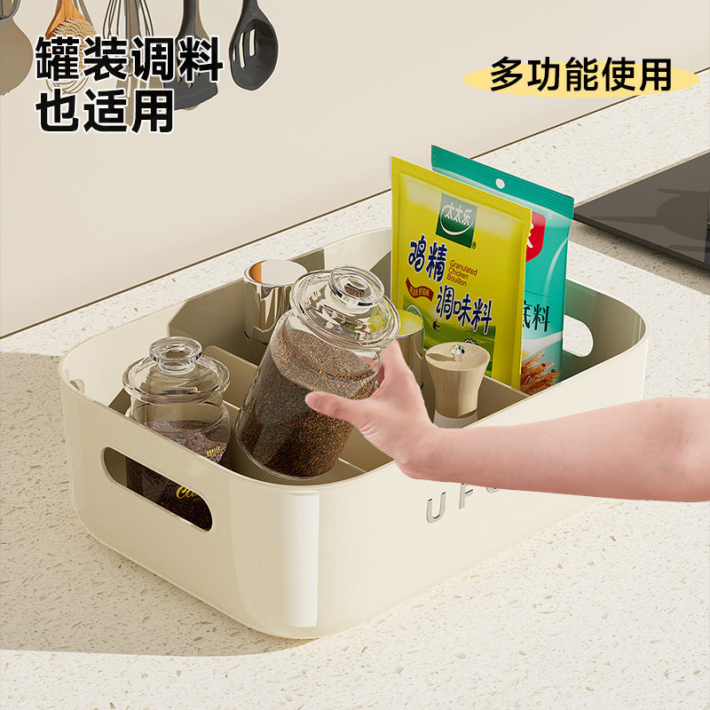 Seasoning Storage Box Household Kitchen Large Capacity Plastic Storage Box Multifunctional Sub-format Cabinet Sundries Storage Rack TAVEN System LLC