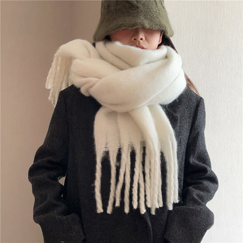 Solid Color Thickened and Extended Scarf for Women, 2026 Autumn and Winter New Korean Style, Versatile Winter Shawl for Students, Pink TAVEN System LLC
