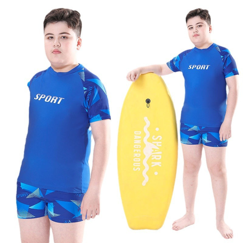 Cross-border Swimwear Children's Swimwear Foreign Trade Big Boys Split Swimwear Plus Fat Loose Quick-drying Fat Children TAVEN System LLC
