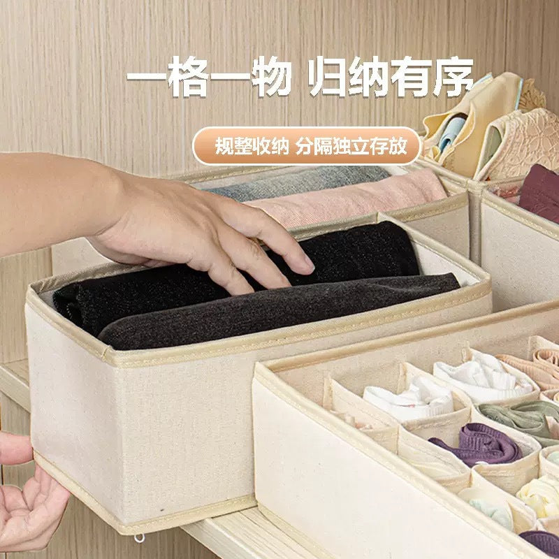 Underwear Compartmentalized Storage Box Four-Piece Set, Sock Storage Box, Fabric Home Storage, Bra Organizer, Multi-Compartment Classification Storage Box TAVEN System LLC
