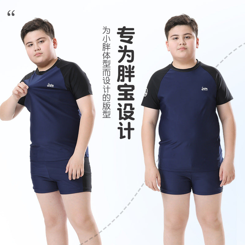 Cross-border Swimwear Children's Swimwear Foreign Trade Big Boys Split Swimwear Plus Fat Loose Quick-drying Fat Children TAVEN System LLC