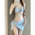 Swimsuit Female Mermaid Diamond Chain European and American Pure Lust Style Strap Triangle Bikini Three-Point Ins Sexy Vacation Swimsuit TAVEN System LLC
