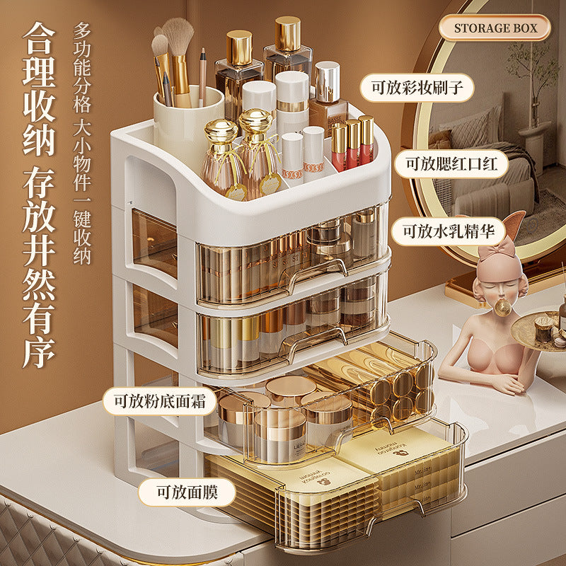 Cosmetics Storage Box Sundries Desktop Fit Box Perfume Skin Care Products Storage Rack Dressing Table Large Capacity Storage Cabinet TAVEN System LLC