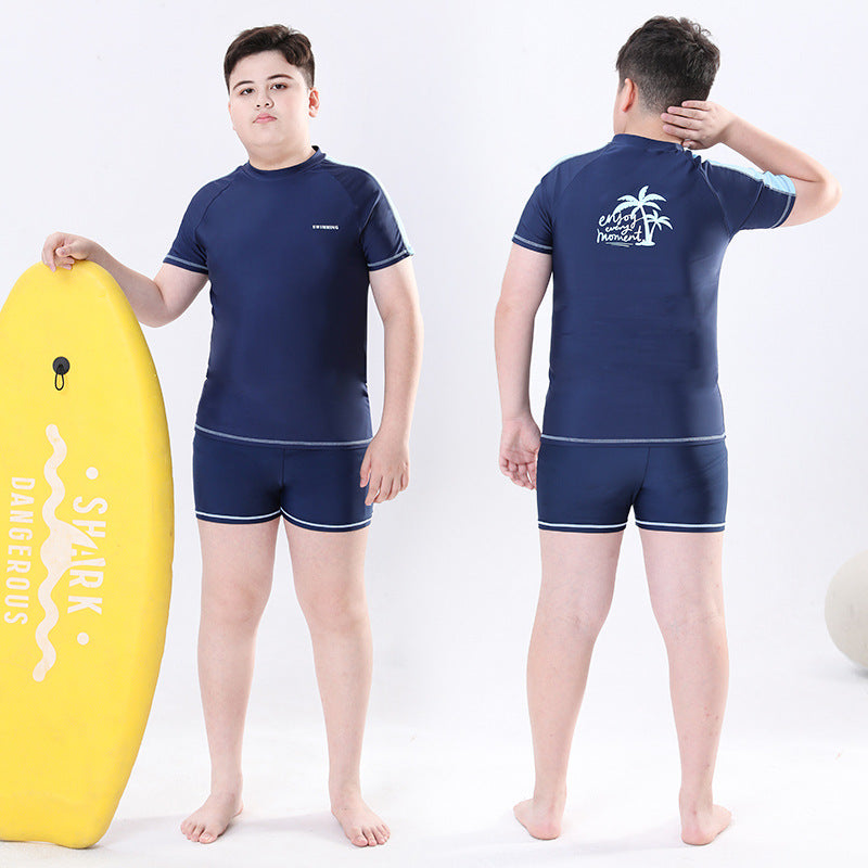 Cross-border Swimwear Children's Swimwear Foreign Trade Big Boys Split Swimwear Plus Fat Loose Quick-drying Fat Children TAVEN System LLC