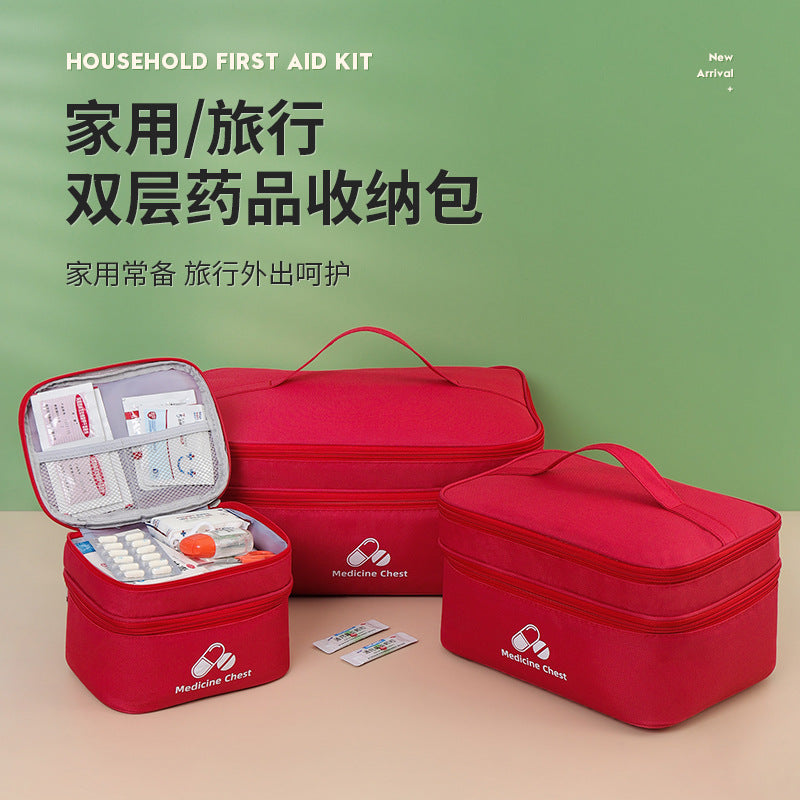 Outdoor First Aid Kit Large Capacity Household Medicine Box Double Layer Classification Storage Medicine Sorting Bag Travel Portable Medicine Bag TAVEN System LLC