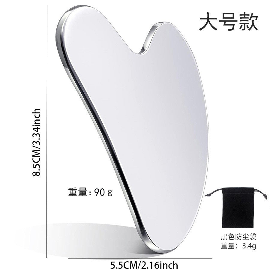 Factory direct stainless steel large heart-shaped scraping plate hand face scraping metal massage beauty tools wholesale TAVEN System LLC