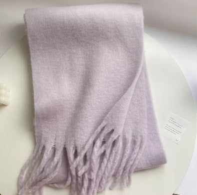 Solid Color Thickened and Extended Scarf for Women, 2026 Autumn and Winter New Korean Style, Versatile Winter Shawl for Students, Pink TAVEN System LLC