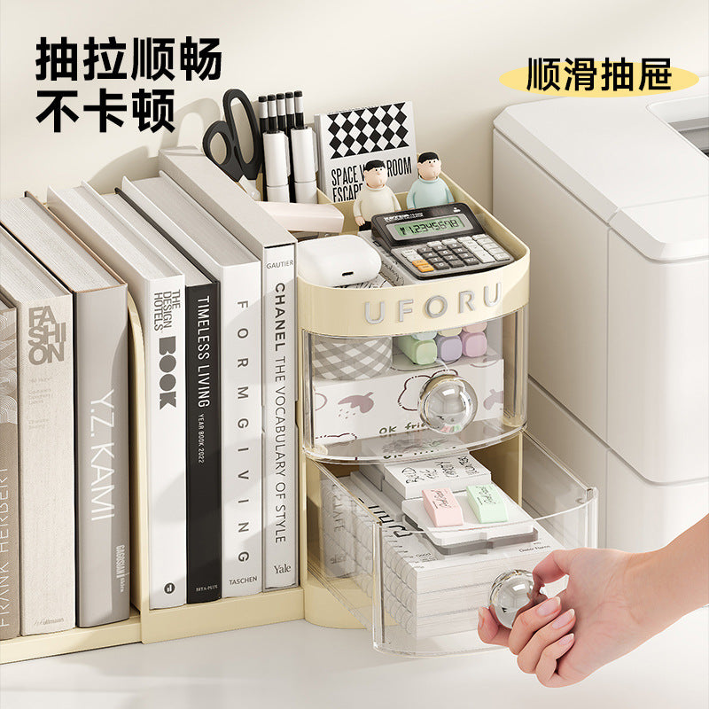 Book Rack Desktop Retractable Storage Rack Student Desk Book Office Desk Document Arrangement Drawer Type Storage Box TAVEN System LLC