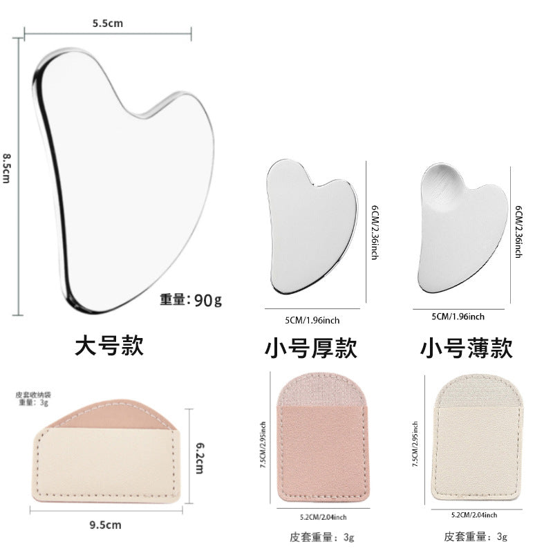 Factory direct stainless steel large heart-shaped scraping plate hand face scraping metal massage beauty tools wholesale TAVEN System LLC