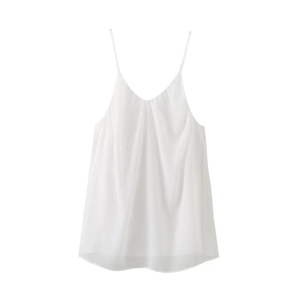 Women's Explosions Shaggy Pleated Hem Sexy Backless V-neck Sleeveless Sling dress TAVEN System LLC