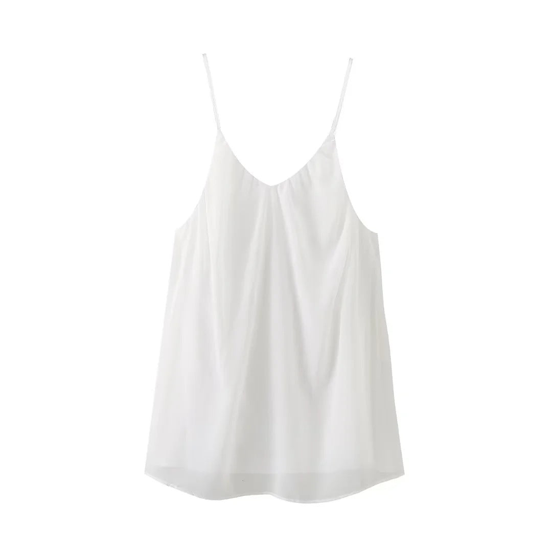 Women's Explosions Shaggy Pleated Hem Sexy Backless V-neck Sleeveless Sling dress TAVEN System LLC