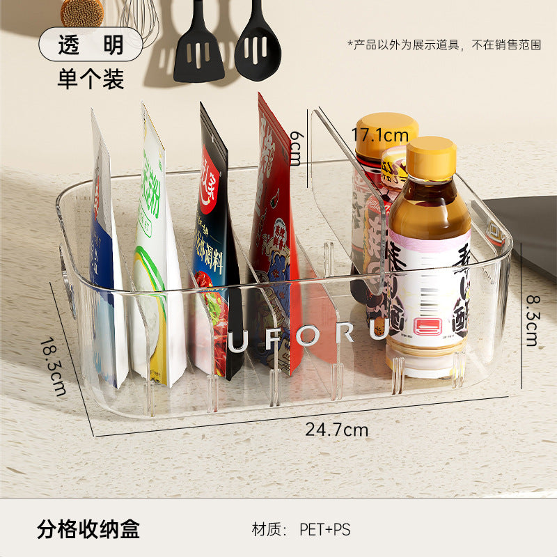 Seasoning Storage Box Household Kitchen Large Capacity Plastic Storage Box Multifunctional Sub-format Cabinet Sundries Storage Rack TAVEN System LLC