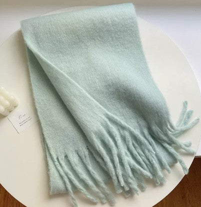 Solid Color Thickened and Extended Scarf for Women, 2026 Autumn and Winter New Korean Style, Versatile Winter Shawl for Students, Pink TAVEN System LLC