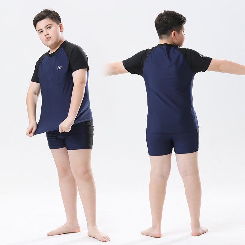 Cross-border Swimwear Children's Swimwear Foreign Trade Big Boys Split Swimwear Plus Fat Loose Quick-drying Fat Children TAVEN System LLC