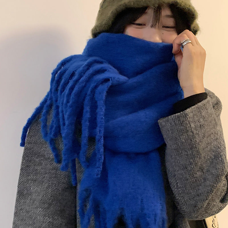 Solid Color Thickened and Extended Scarf for Women, 2026 Autumn and Winter New Korean Style, Versatile Winter Shawl for Students, Pink TAVEN System LLC