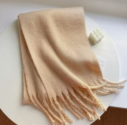 Solid Color Thickened and Extended Scarf for Women, 2026 Autumn and Winter New Korean Style, Versatile Winter Shawl for Students, Pink TAVEN System LLC