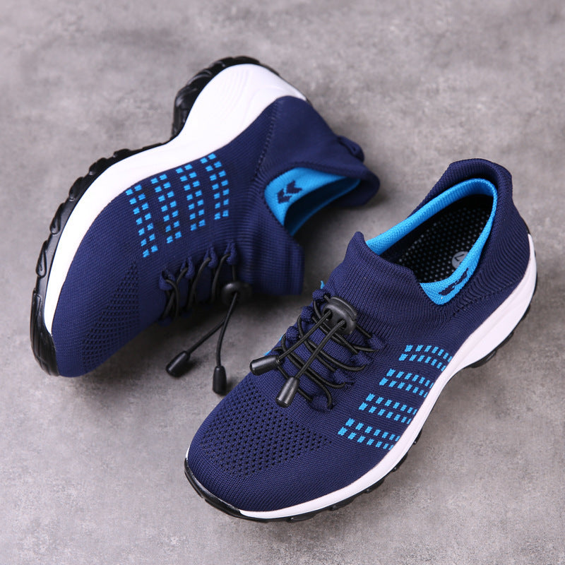 2025 Cross-Border New Large-Size Fly-Knit Mesh Shoes Trendy Mom Shoes Fashionable Sock Shoes Breathable Sports Women's Shoes TAVEN System LLC