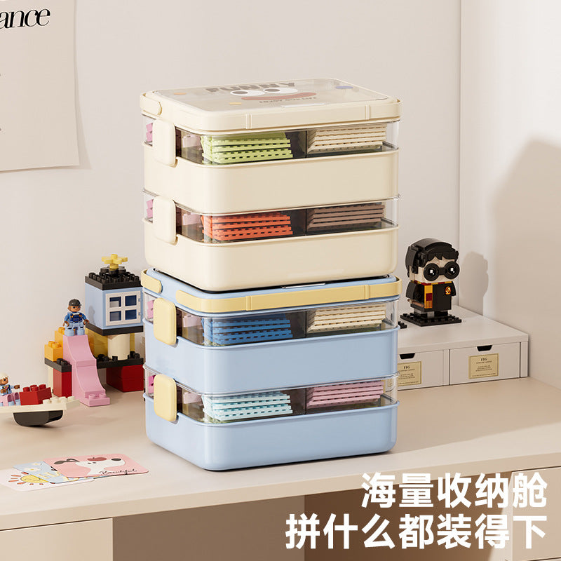 Building Block Storage Box Kidsren's Lego Toy Parts Storage Box Large Capacity Multi-Layer Storage Box with Partitions TAVEN System LLC