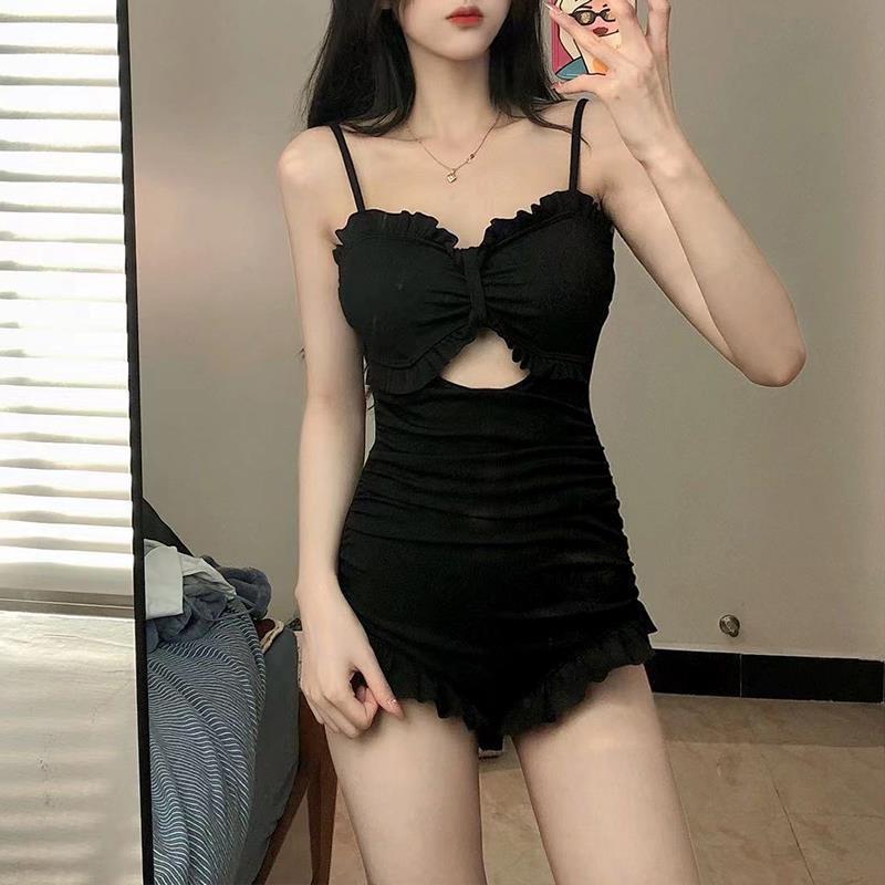 Swimsuit Women's One-Piece Sexy 2025 New Korean Ins Swimsuit Conservative Belly-Covering Slimming Look Small Breasts Fairy Gathered Summer TAVEN System LLC