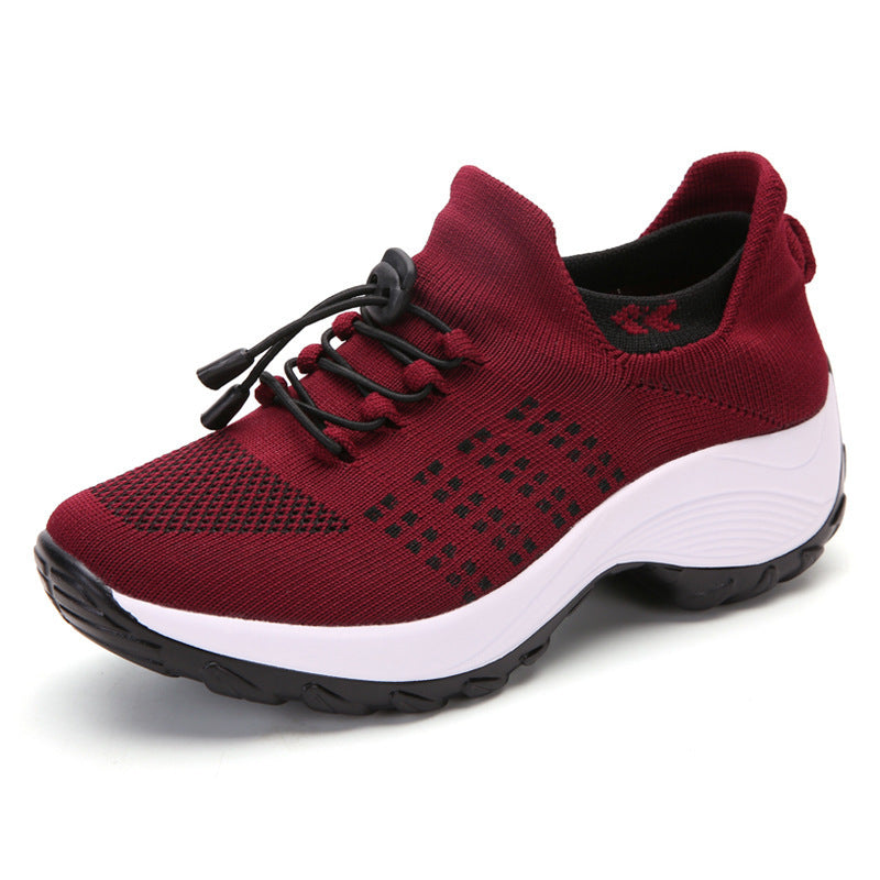 2025 Cross-Border New Large-Size Fly-Knit Mesh Shoes Trendy Mom Shoes Fashionable Sock Shoes Breathable Sports Women's Shoes TAVEN System LLC