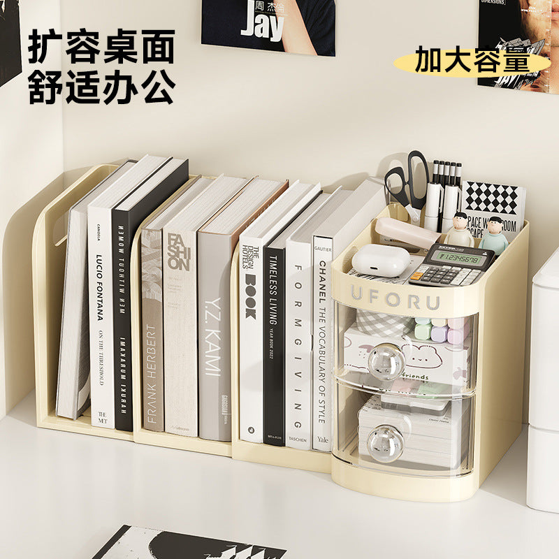 Book Rack Desktop Retractable Storage Rack Student Desk Book Office Desk Document Arrangement Drawer Type Storage Box TAVEN System LLC