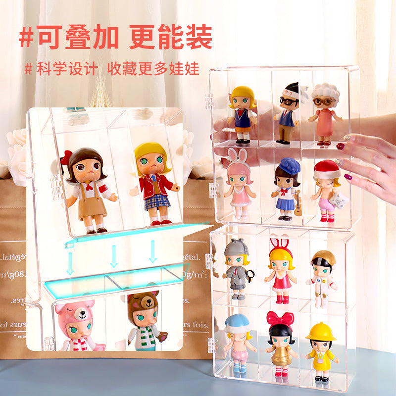in stock Transparent Dustproof Handmade Blind Box Storage Display Stand Bubble Mate Display Cabinet Doll Lego Storage Box TAVEN System LLC
