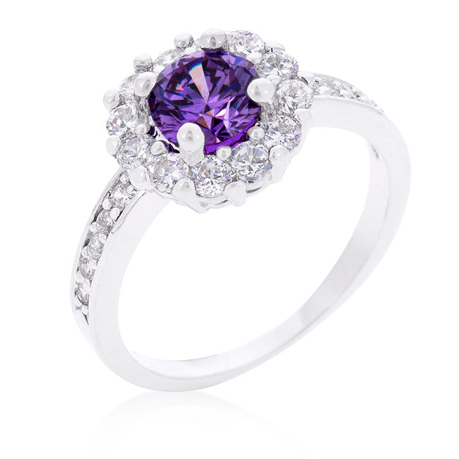 Purple Halo Engagement Ring Taven