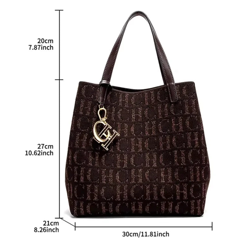 Women Large Canvas Shoulder Bag Simple Daily Commute Tote Bag TAVEN System LLC