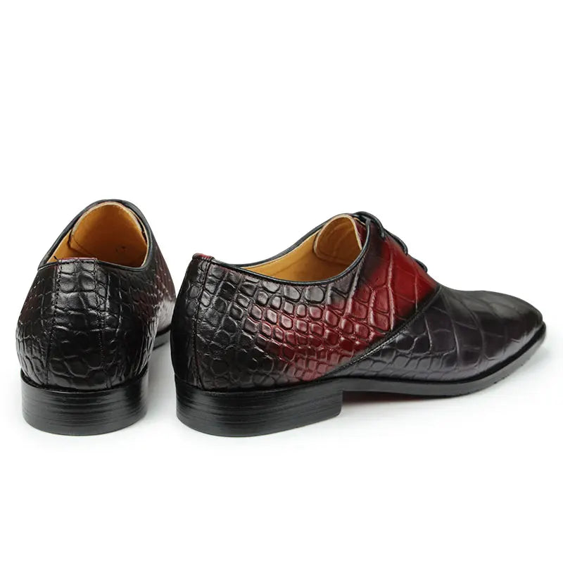 Fashion Men's Shoes New Oxford Red Black Mixed Color Zapatos De Hombre Genuine Leather Business Office Classic Leather Shoes Hot TAVEN System LLC