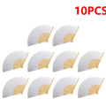 50/1pcs DIY Paper Bamboo Folding FanAdults Kid Hand Fans Calligraphy Painting Practice Blank White Fan for Wedding Room Decor TAVEN System LLC