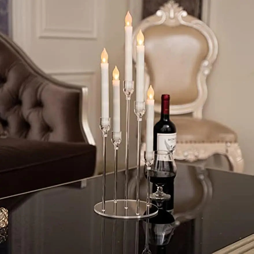 10pcs Acrylic 5 Arms Candle Holder Transparent Candelabra Table Centerpieces Wedding Living Room Home Holiday Decoration TAVEN System LLC