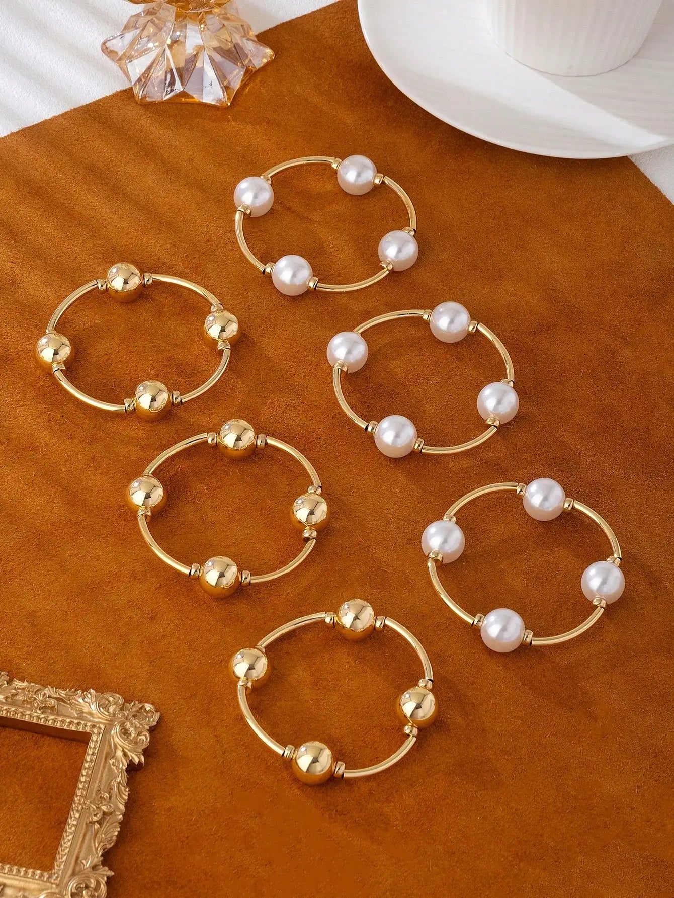 3-piece retro pearl bracelet set, European and American style, suitable for women's beach, dating, fashion photography, holiday TAVEN System LLC