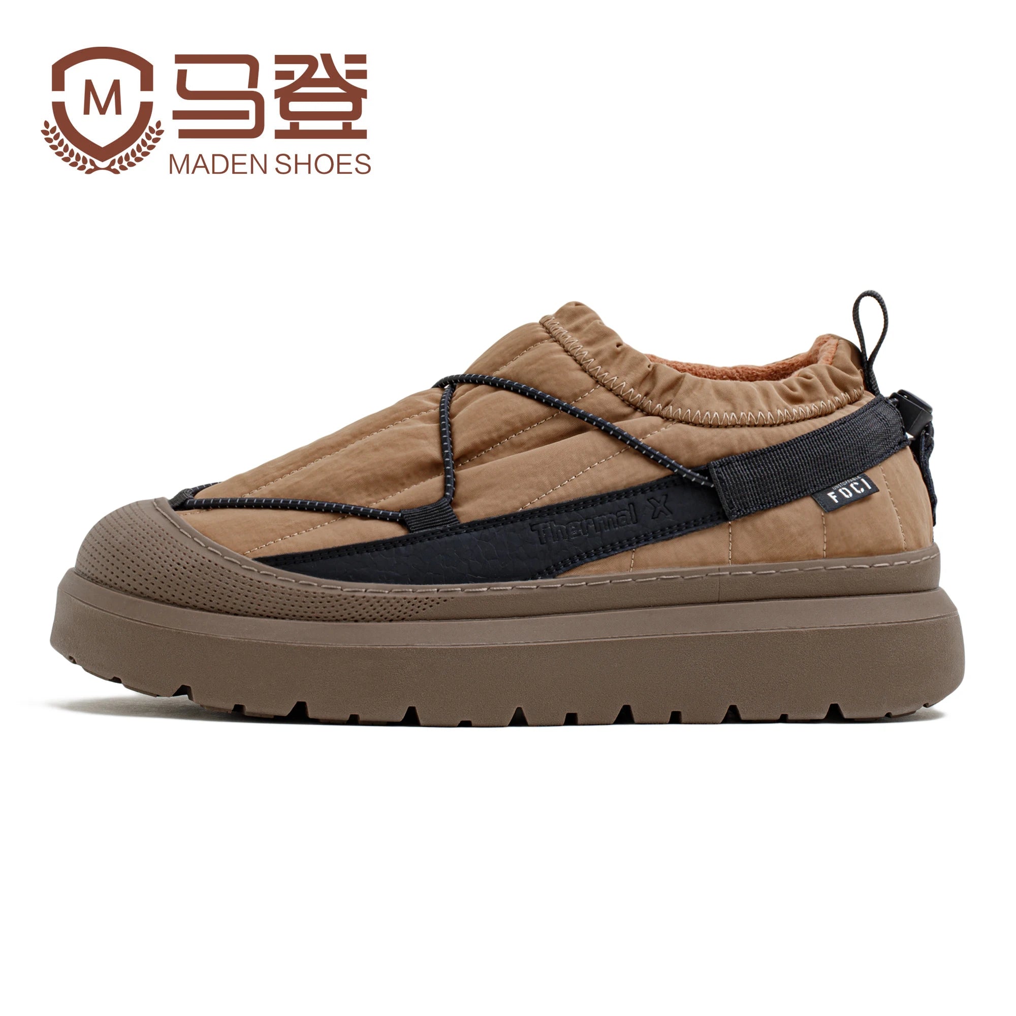 Maden  Fleece Lining Snow Low Top Boots Casual Men's Non-Slip Thick Sole Shoes Winter Warm Waterproof Outdoor Camp Hiking Shoes TAVEN System LLC