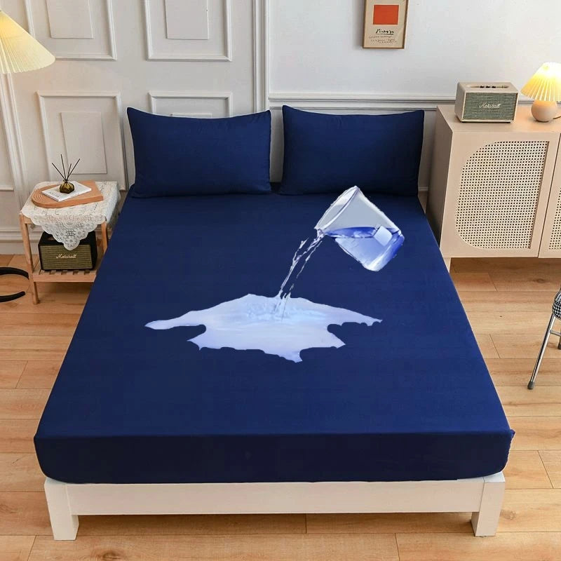 Kuup Safe Waterproof Mattress Protector Soft Comfortable Breathable Solid Color Fitted Bedding Cover No Pillowcases Included TAVEN System LLC