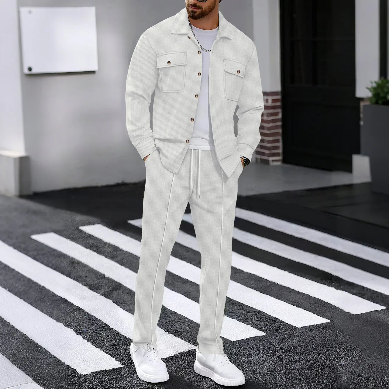 Tracksuit Set Long Sleeve Workwear Cardigan Pants TAVEN System LLC