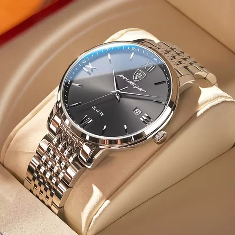 POEDAGAR Luxury Sports Men's Wristwatch Stainless Steel Waterproof Date Man Watch High Quality Casual Fashion Quartz Men Watches - TAVEN System LLC