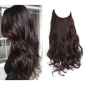 Color: 1B/27HL, Stretched Length: 14inches - Synthetic No Clip Wave Hair Extensions Ombre Natural Black Blonde Pink One Piece False Hairpiece Fish Line Fake Hair Piece Taven