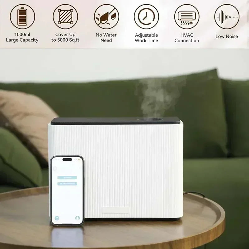 NAMSTE 1000ML Fragrance Diffuser WIFI Bluetooth Smart Scent Air Machine For Home Hotel HVAC Aroma Diffuser Cover 4000m³ Black TAVEN System LLC