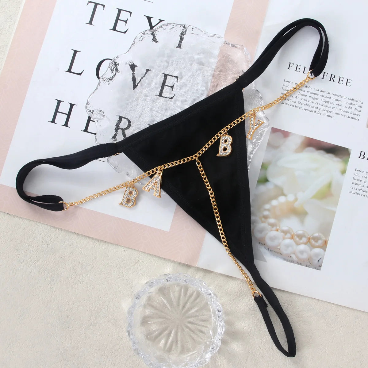 Fashion baby sexy bikini style alloy thong nightclub beach women's body chain jewelry TAVEN System LLC