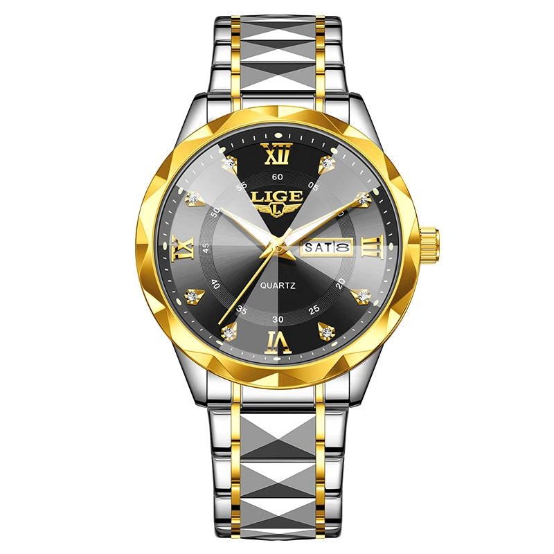 New LIGE Top Brand Luxury Man Wristwatch Waterproof Luminous Date Week Men Watches Stainless Steel Quartz Men's Watch Male reloj - TAVEN System LLC