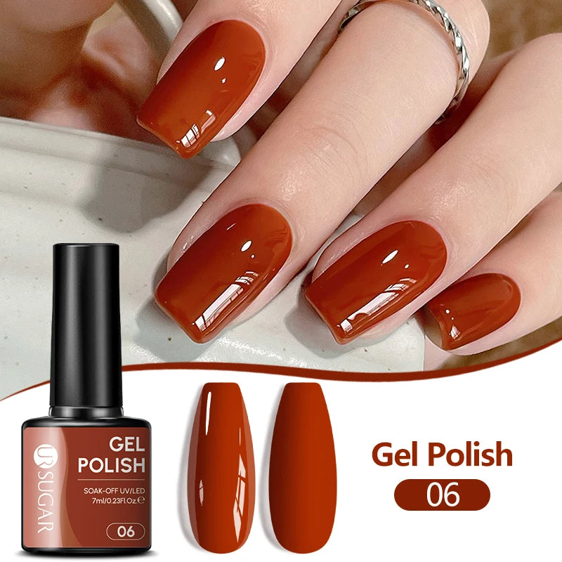 UR SUGAR 7ML Nail Gel Fresh Macaron 107 Colors All For Manicure Semi Permanent Soak Off LED UV Long-Lasting Nail Art Varnish TAVEN System LLC